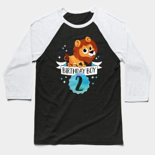 Birthday Boy Lion - Two Years Child Baby Toddler Gift - Second Birthday - 2nd bday Baseball T-Shirt